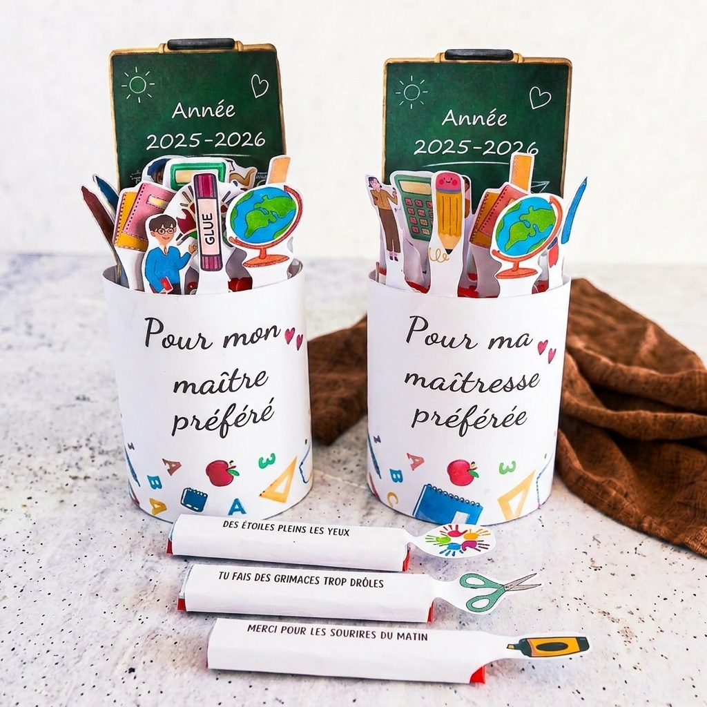 Pack Duo Banderoles Kinder Maxi "Maître & Maîtresse" - Modèles à Imprimer