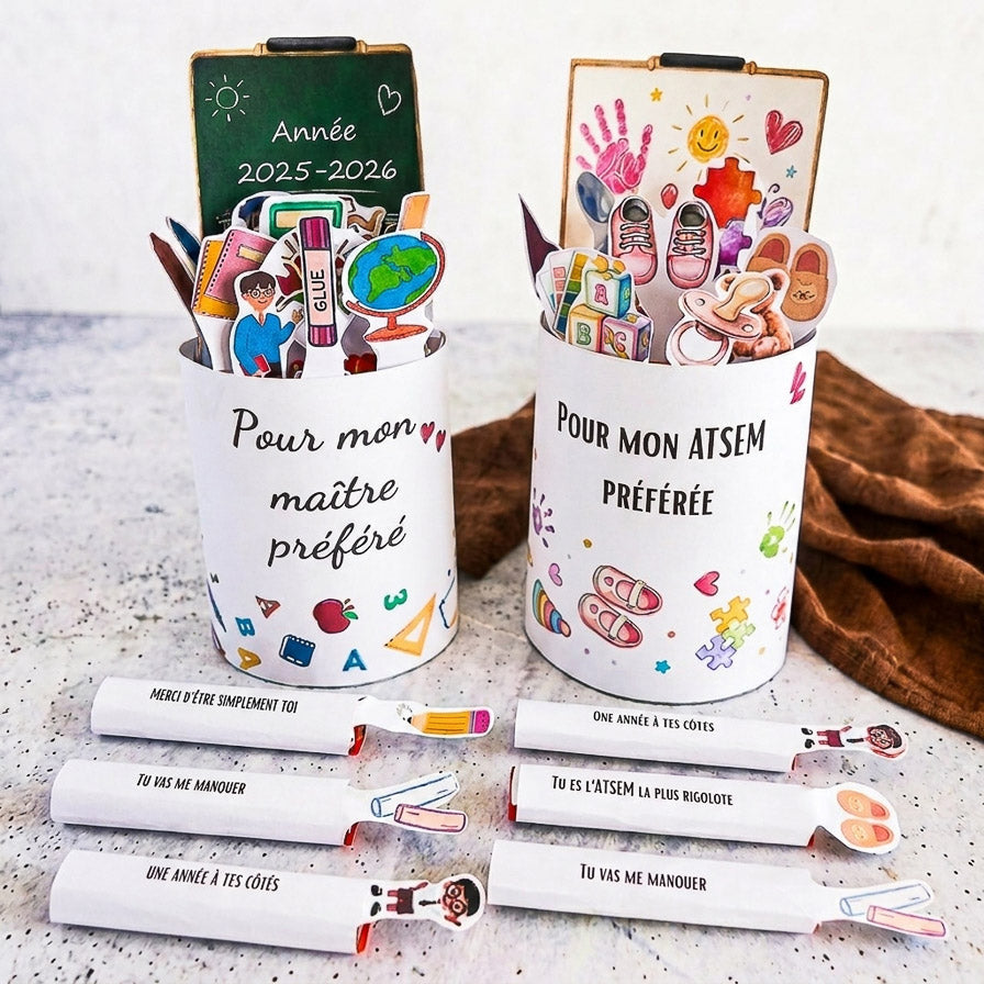 Pack Duo Banderoles Kinder Maxi Fête "Maître & ATSEM" - Modèles à Imprimer